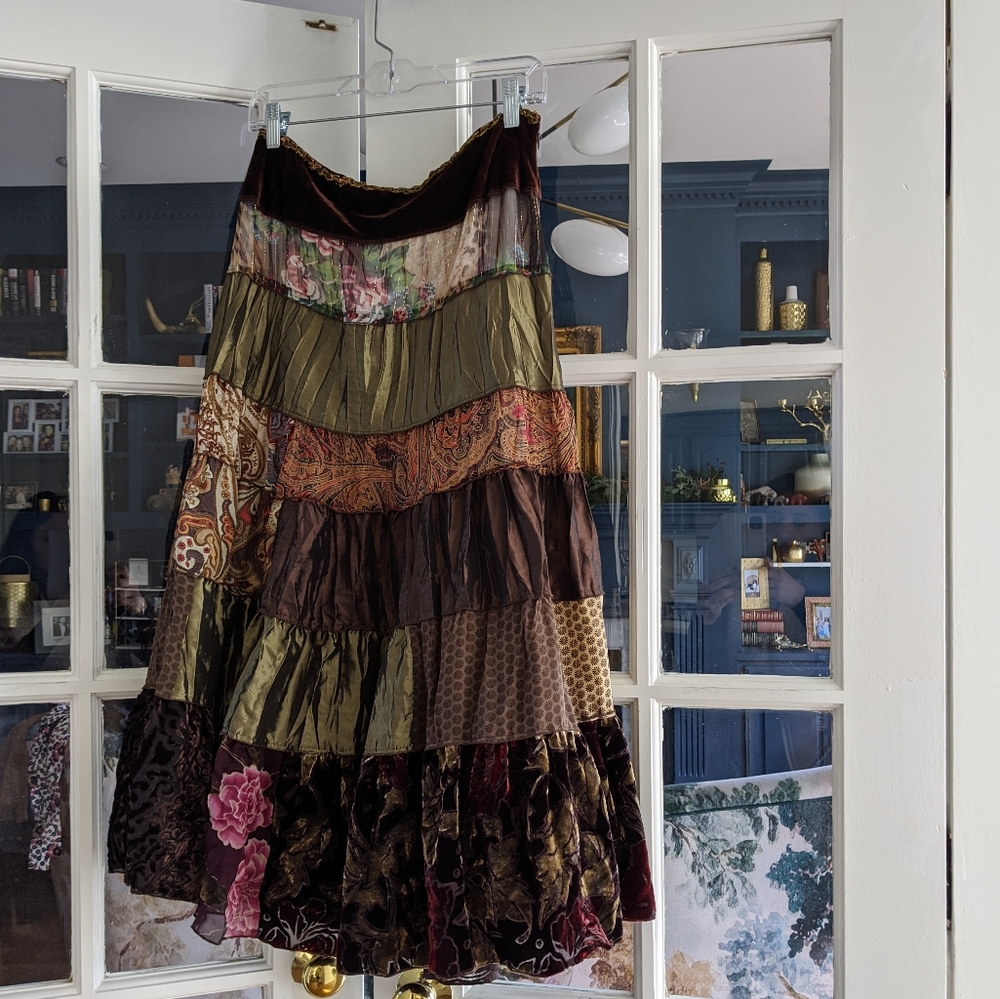 Vintage Cache Patchwork Maxi Skirt Sz4